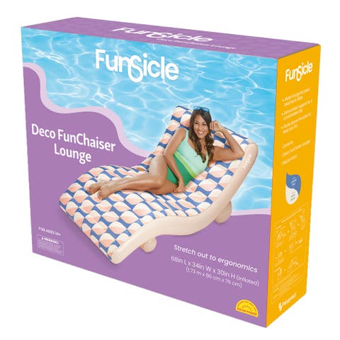 Deco Funchaiser Lounge Blue & Cream, Inflatable Pool & Water Float