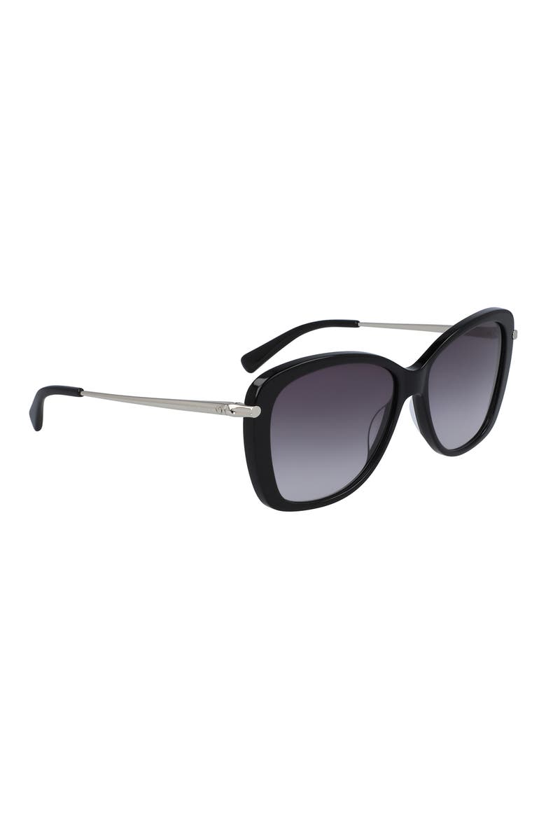 Butterfly Gradient Sunglasses, Alternate, color, EBONY