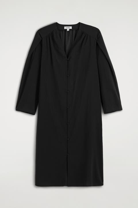 Gathered Lightweight Cotton Midi Dress