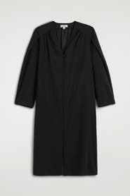 COS Gathered Lightweight Cotton Midi Dress