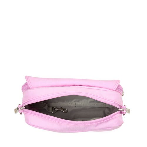 Shop Baggallini Coastal Flip Lock Camera Bag Crossbody In Hibiscus Pink