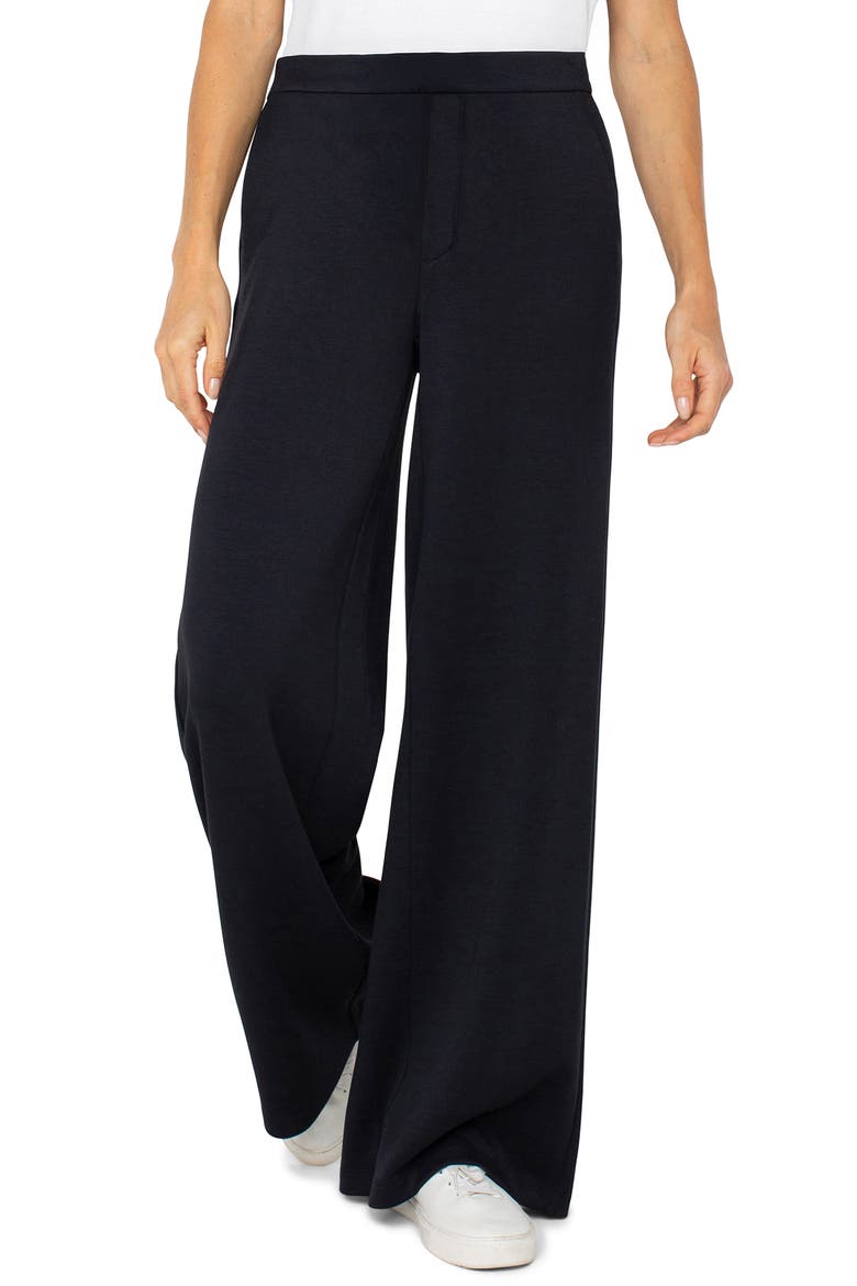 Pull On Wide Leg Pants, Main, color, BLACK