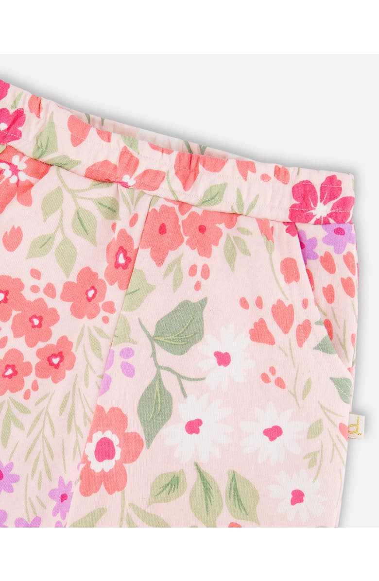 Deux par Deux French Terry Printed Flowers Pants, Alternate, color, Pink Printed Flowers