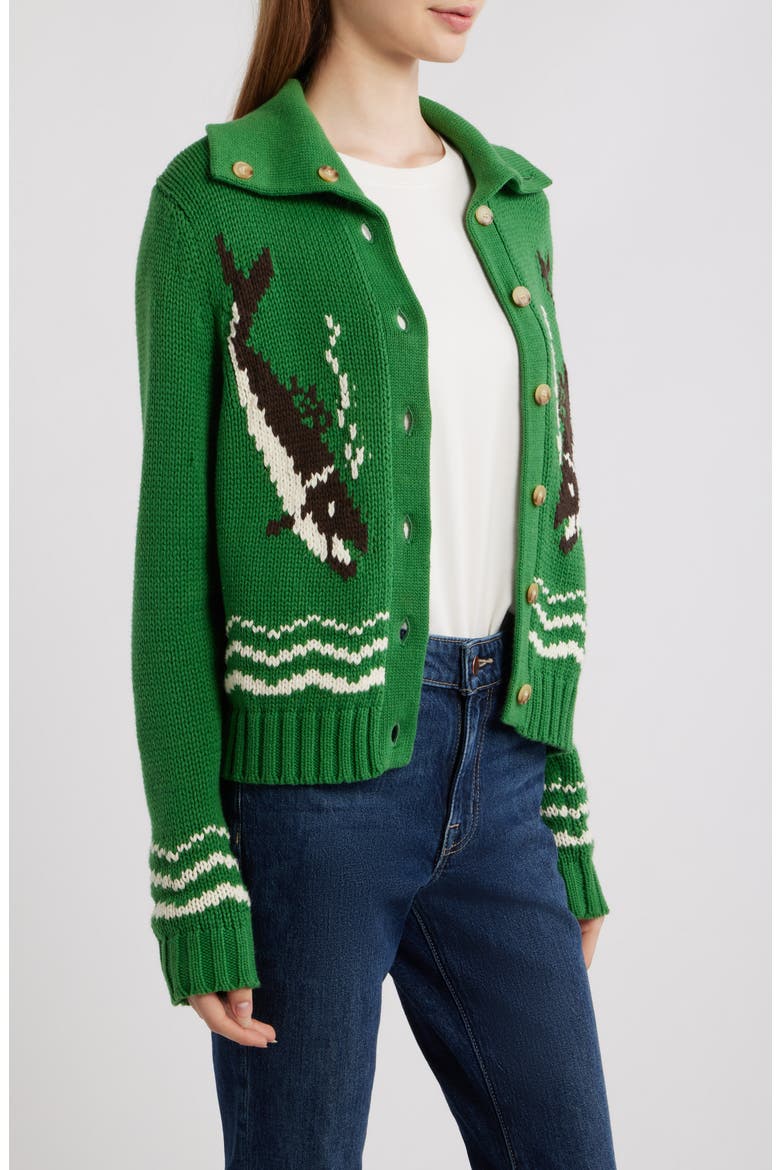 The Bass Cardigan, Alternate, color, GROVE