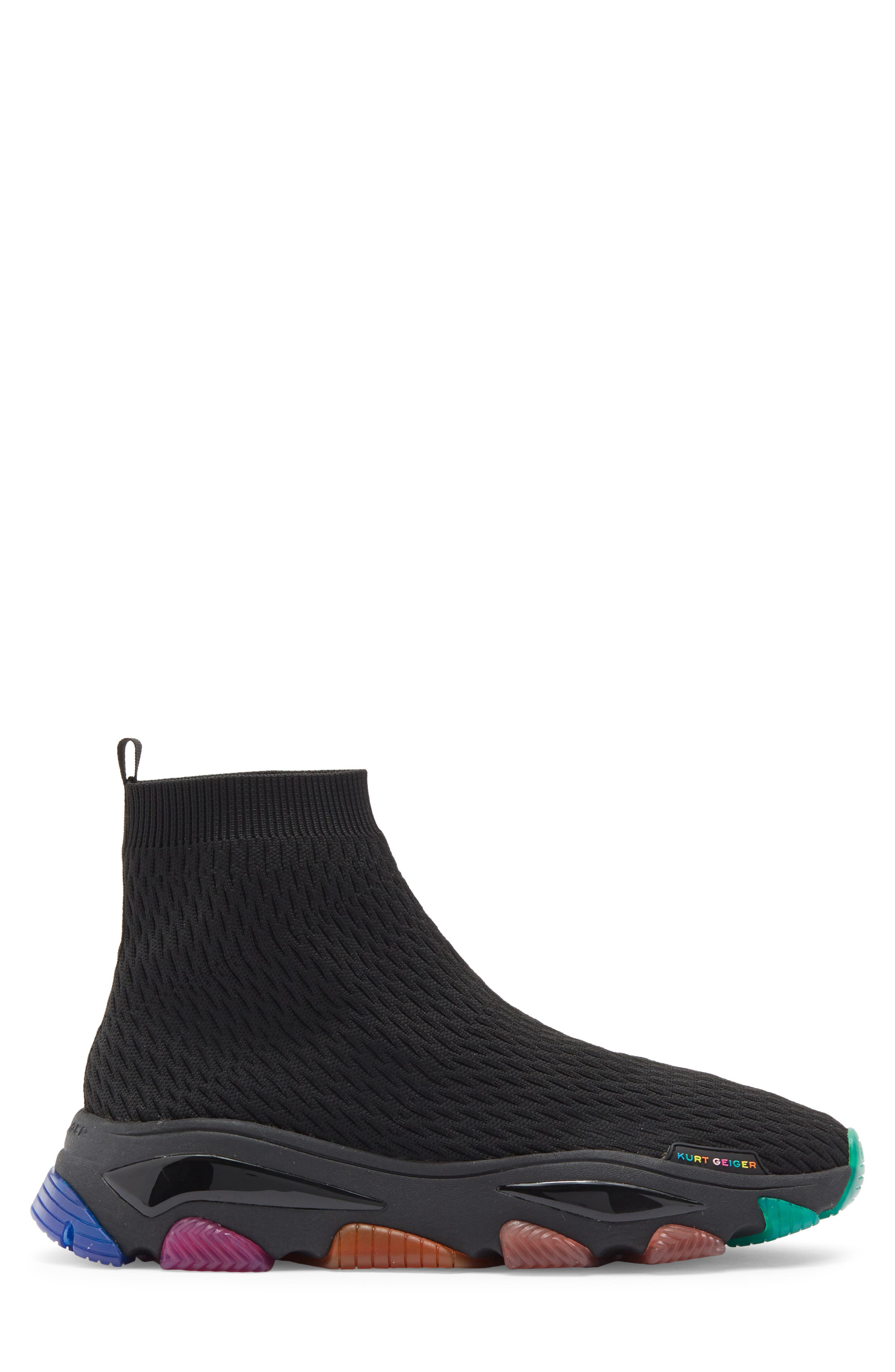 Kurt Geiger London Lettie Sock Sneaker, Alternate, color, Black/ Combo
