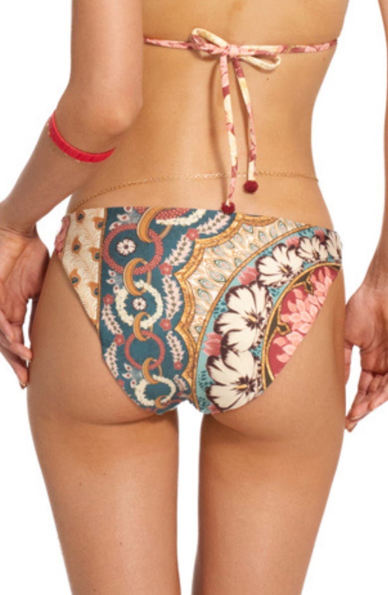 Agua Bendita Ilu Plume Bikini Bottoms, Alternate, color, Red