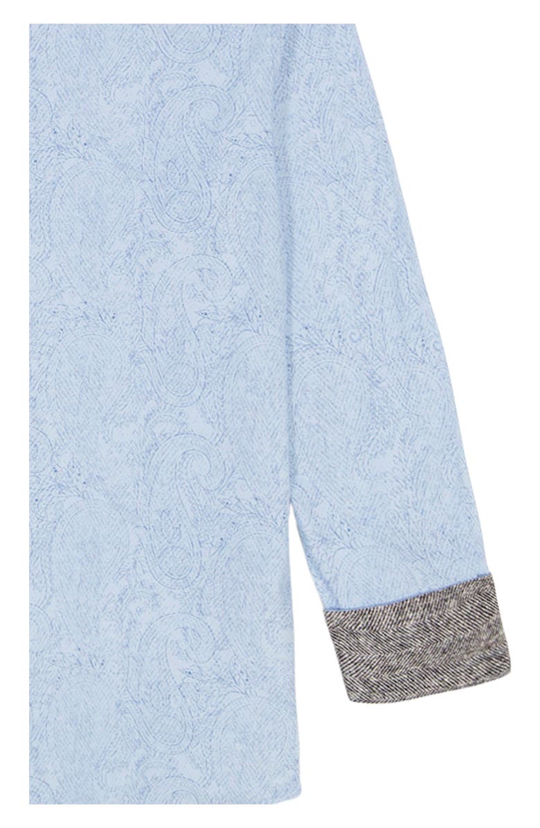Robert Graham Thurston Paisley Knit Button-Up Shirt, Alternate, color, Blue
