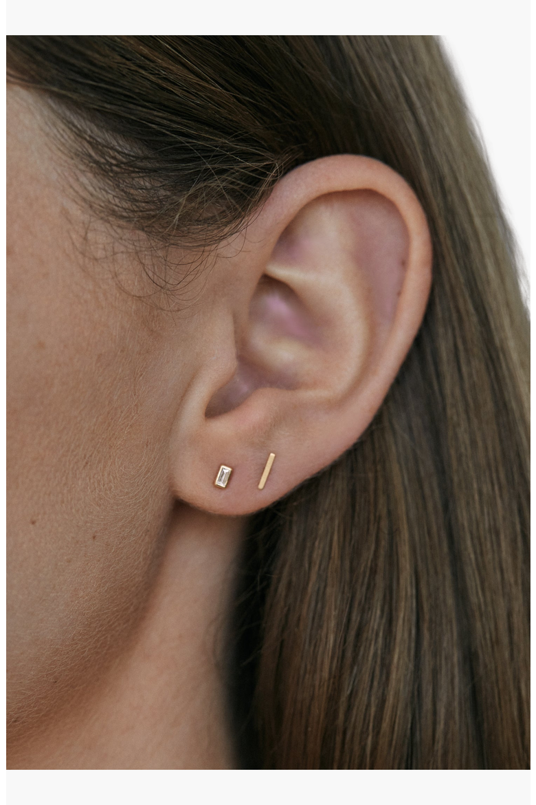 Micro Bar Stud Earrings, Alternate, color, Single