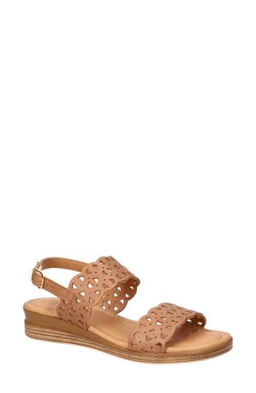 Bella Vita Zoe Italy Perforated Sandal In Whiskey Italian Leather