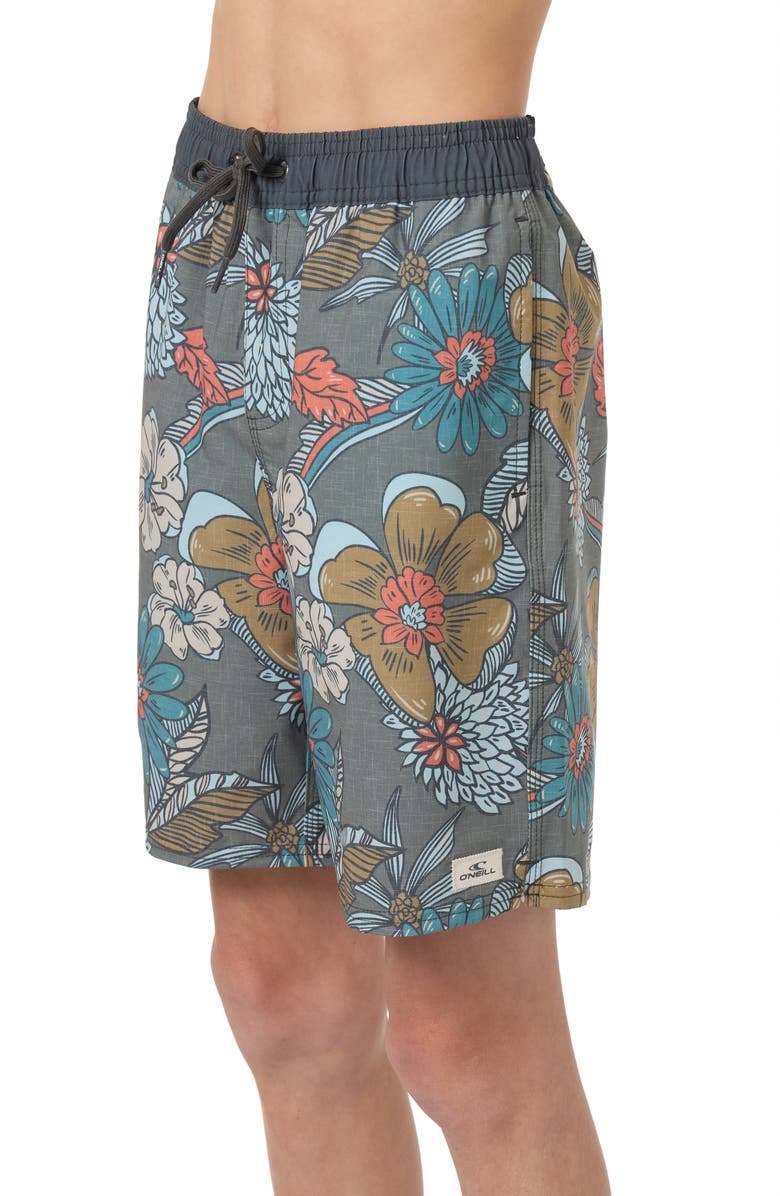 O'Neill Kids' Hermosa Swim Trunks, Alternate, color, Mulled Basil