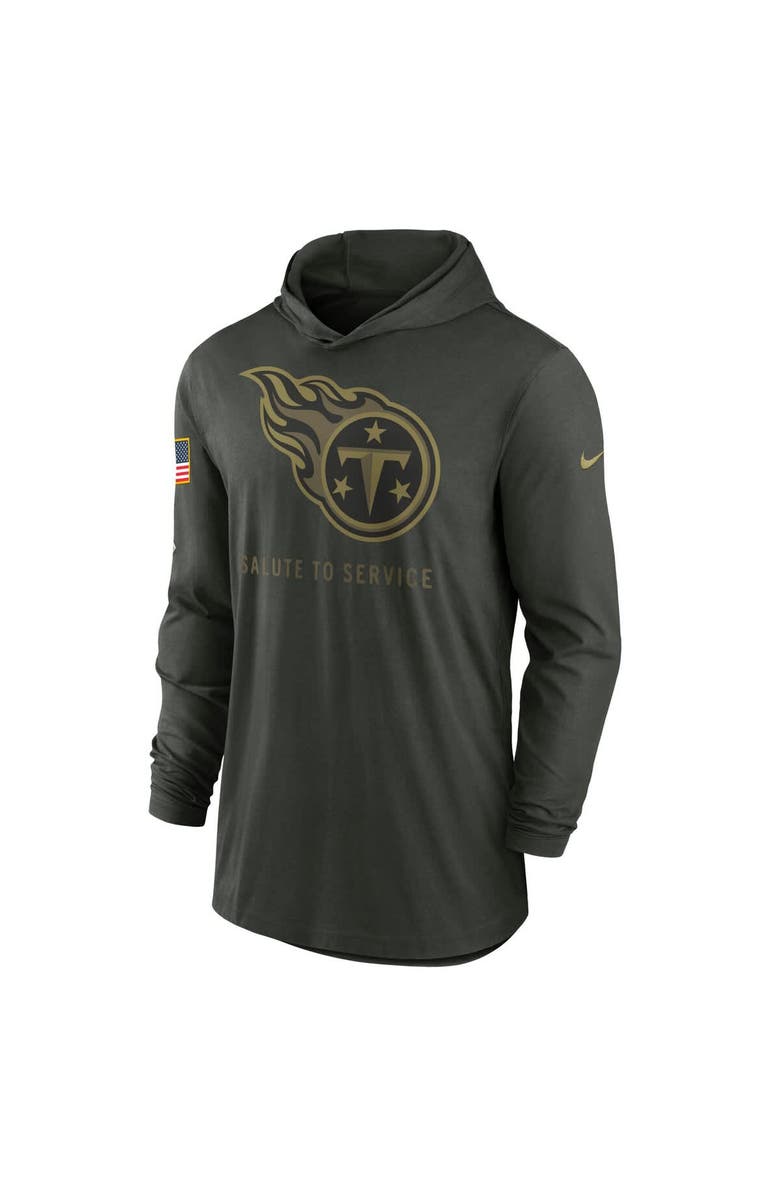 Nike Men's Nike Forest Green Tennessee Titans 2025 Salute to Service Sideline Dri-FIT Lightweight Hooded Pullover, Alternate, color, Forest Green
