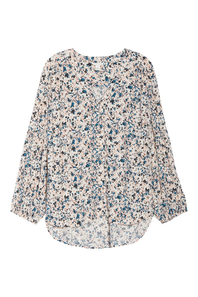 Button-Up Patterned Top, Alternate, color, IVORY- PINK PIONEER FLORAL