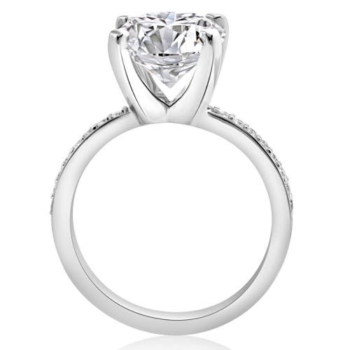 Bliss Diamond Certified 3 1/4ct Lab Grown Diamond Engagement Ring In 10k White Gold
