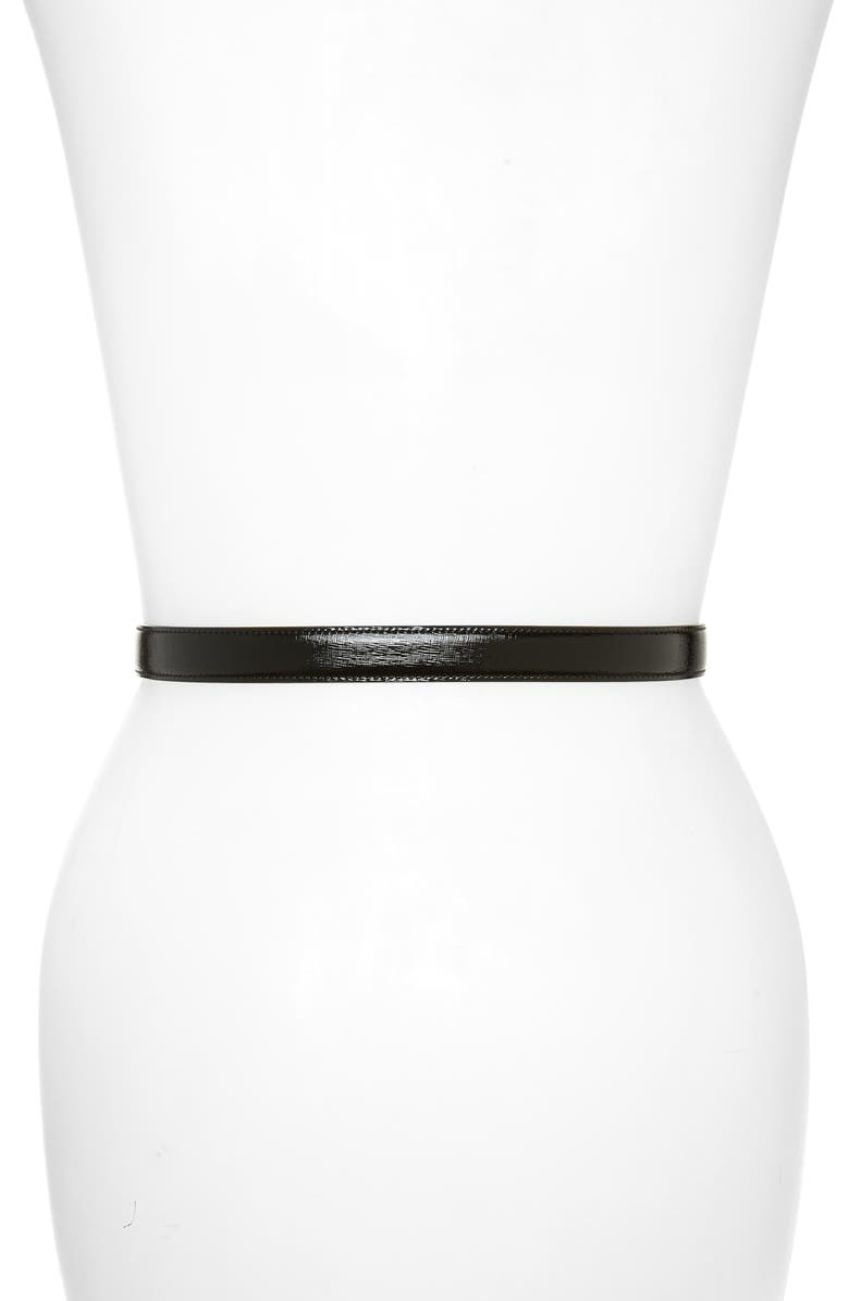 Saint Laurent YSL Leather Belt, Alternate, color,