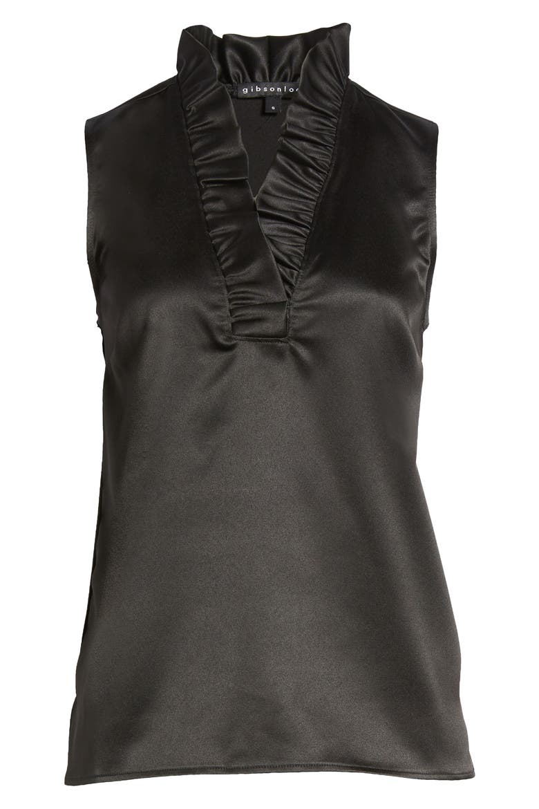 Ruffle Tank, Alternate, color, BLACK