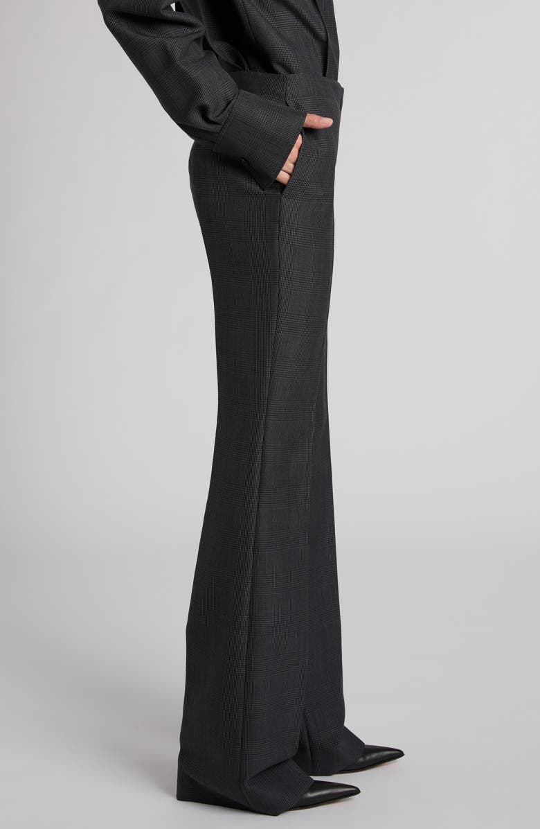 McQueen Prince of Wales Wool & Mohair Bootcut Trousers, Alternate, color,