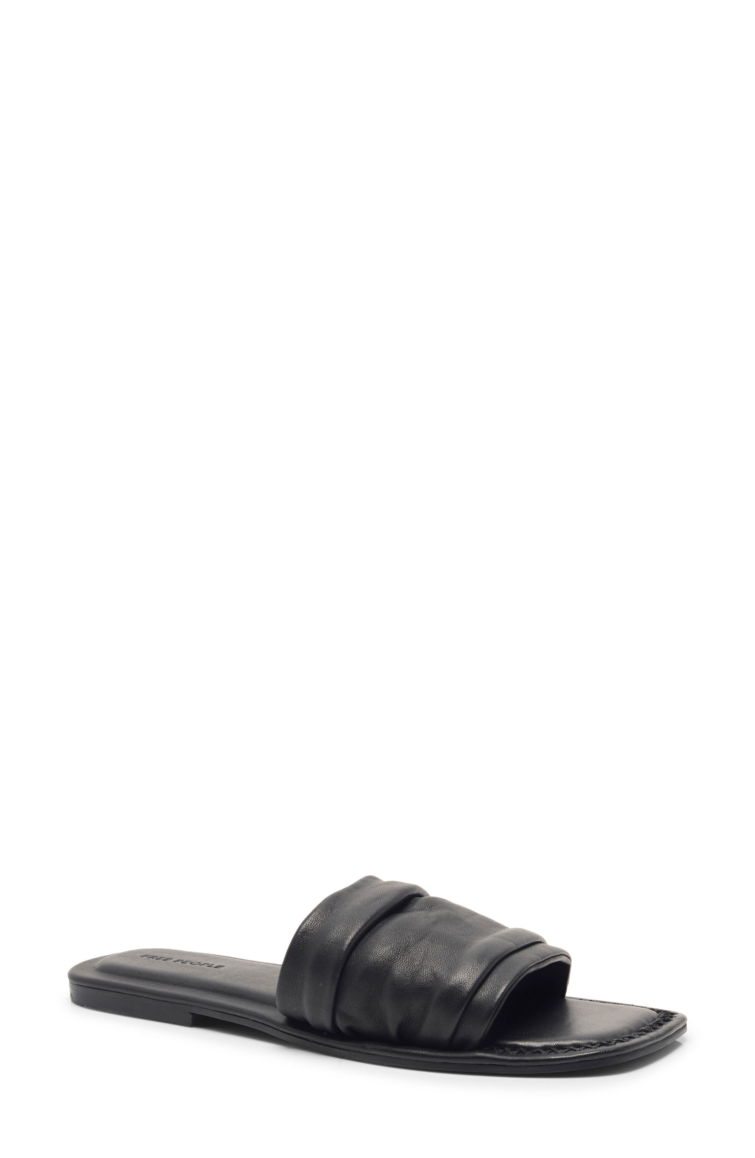 Free People Evelyn Slide Sandal, Main, color, Black Tide Leather