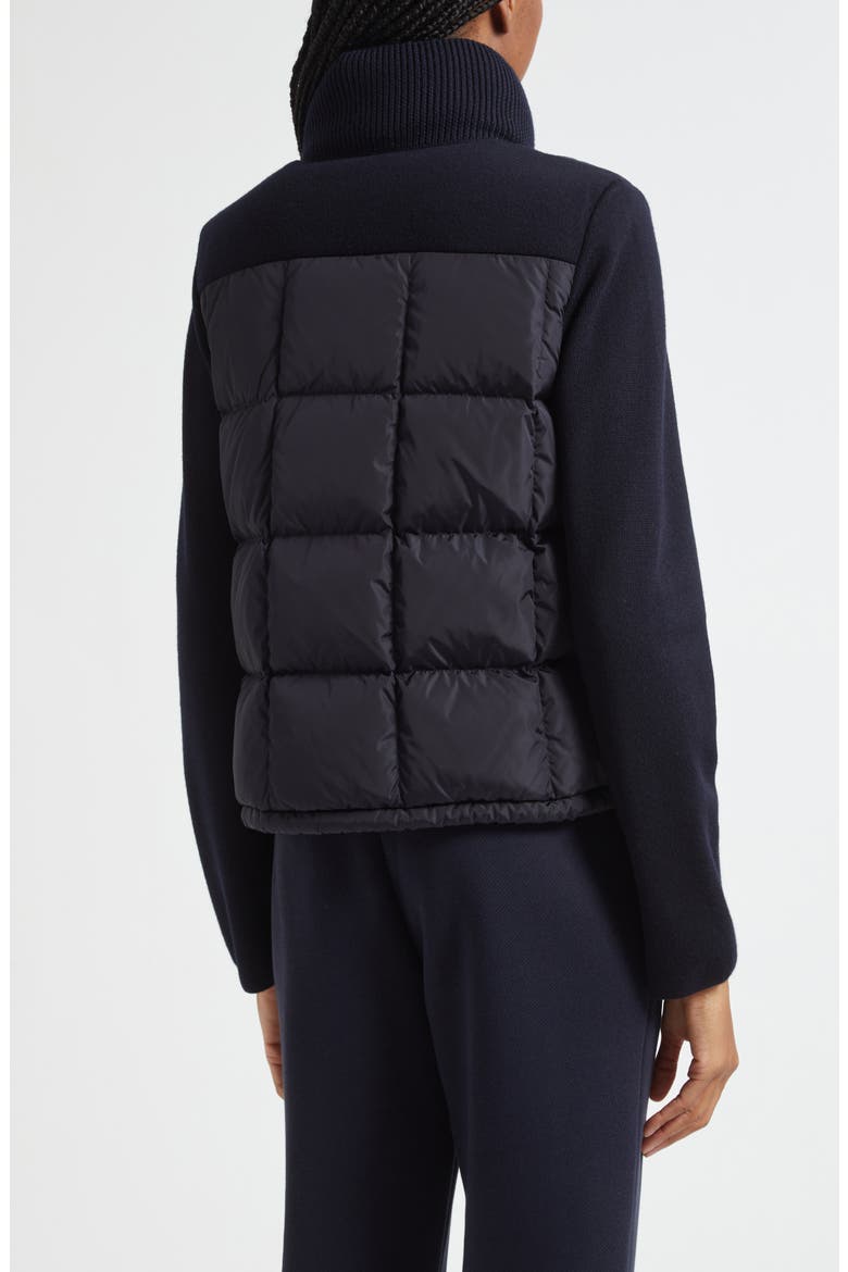 Virgin Wool Knit & Down Cardigan, Alternate, color, NAVY