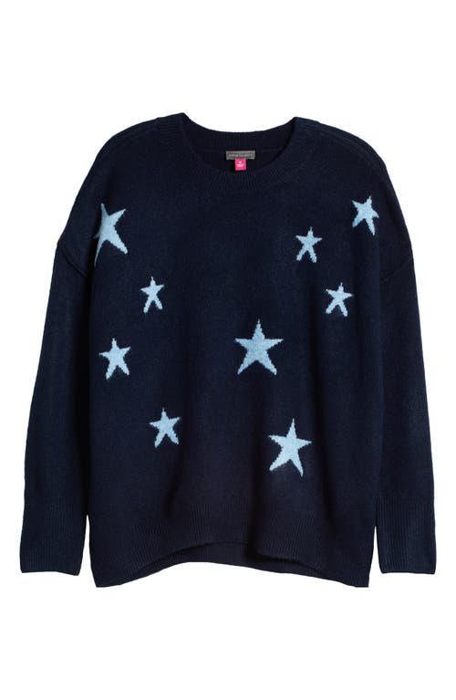 Vince Camuto Star Crewneck Sweater In Blue
