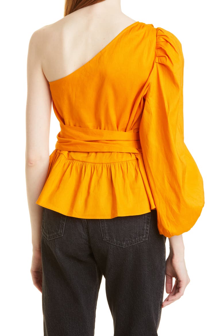 Lera One-Shoulder Top, Alternate, color, DARK ORANGE