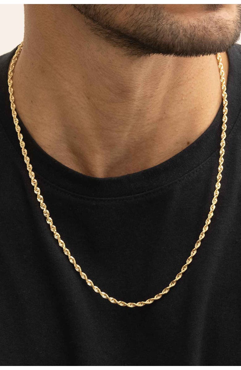 Oradina Men's Titan Rope Statement Chain in 14K Gold, Alternate, color, Yellow Gold