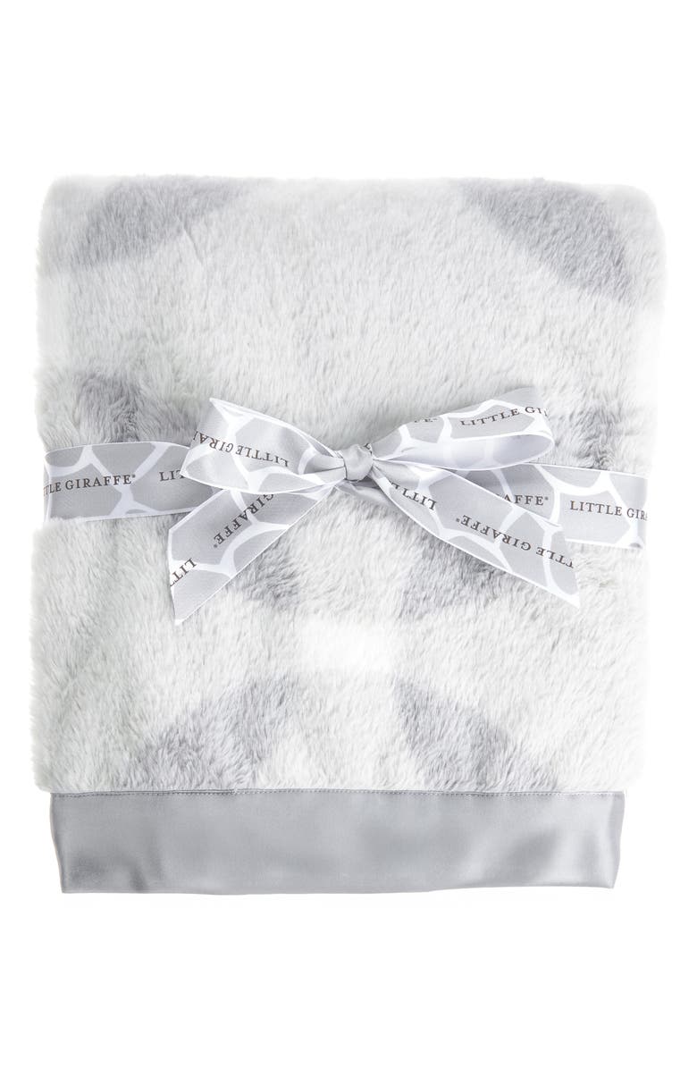 Little Giraffe Luxe Whirl Baby Blanket, Main, color, Silver