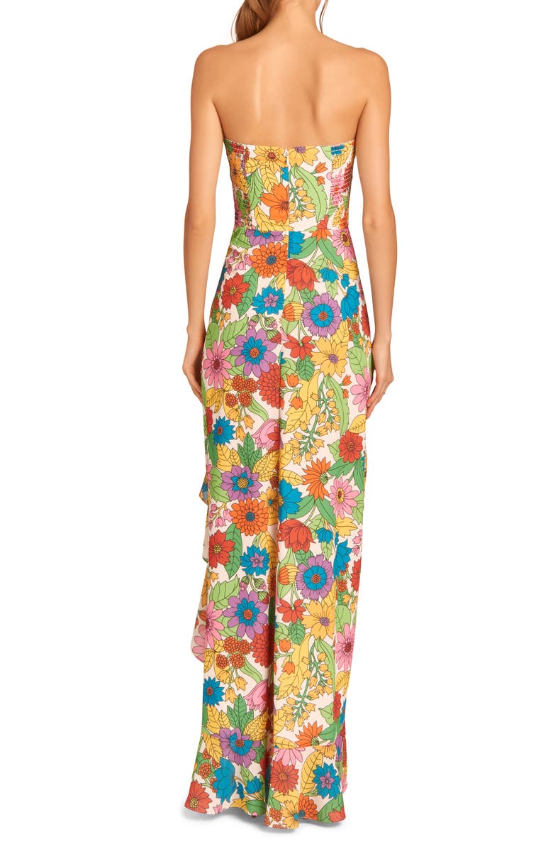 Amanda Uprichard Eden Floral Ruffle High-Low Gown, Alternate, color, 