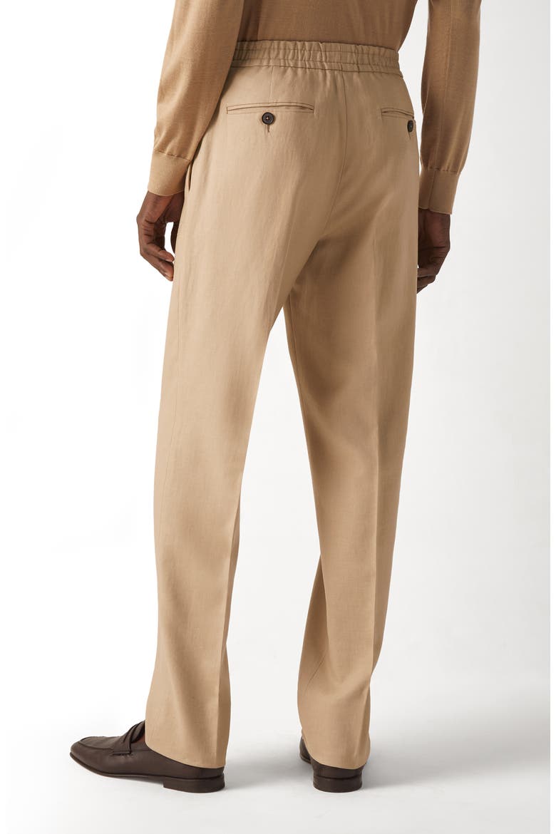 Beige Oasi Lino Pants, Alternate, color, BEIGE