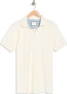 DENIM AND FLOWER Geo Textured Short Sleeve Polo