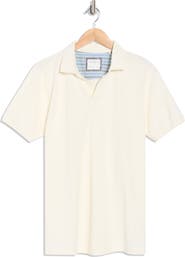 DENIM AND FLOWER Geo Textured Short Sleeve Polo