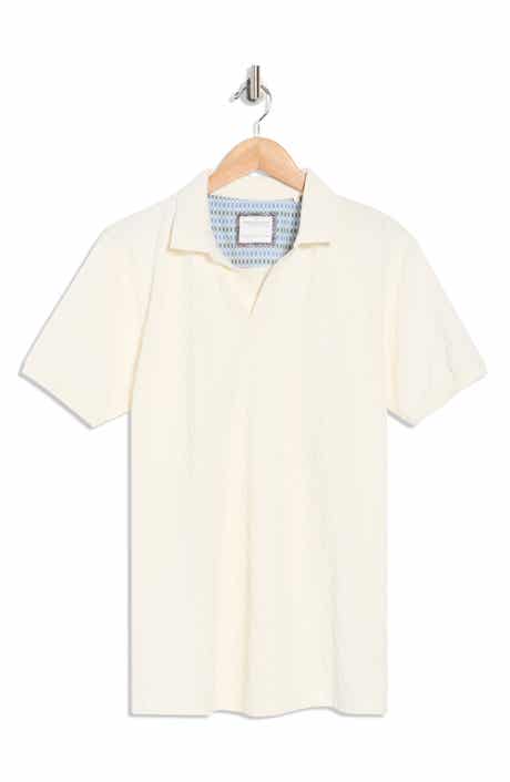 DENIM AND FLOWER Geo Textured Short Sleeve Polo