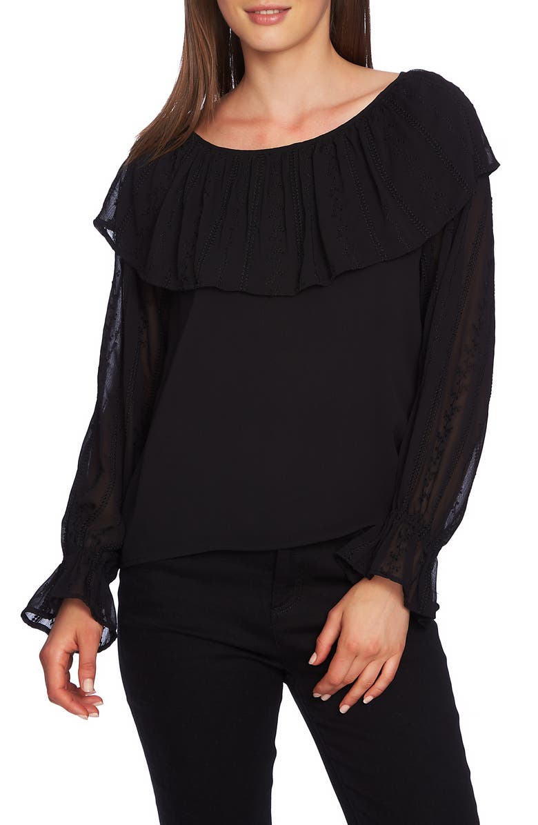 1.STATE Embroidered Overlay Blouse, Main, color,