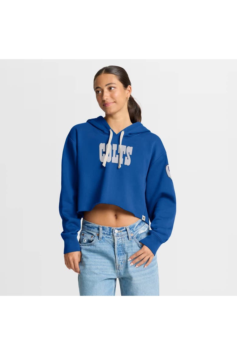 Women's Fanatics Royal Indianapolis Colts Oversized Hometown Heritage Cropped Hoodie, Main, color, Royal