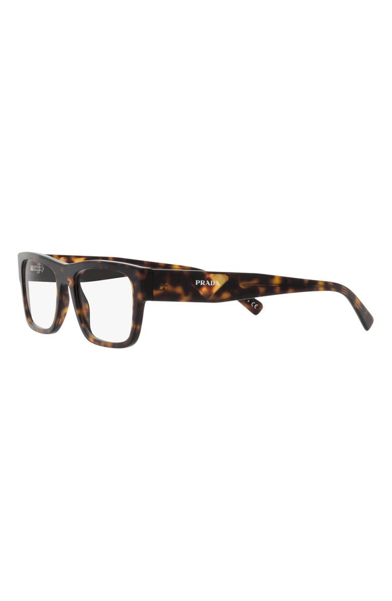 Prada 54mm Rectangular Optical Glasses, Alternate, color, Havana