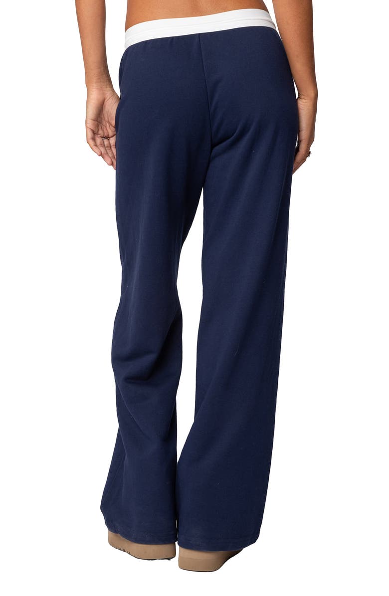 EDIKTED Brookie Cotton Graphic Sweatpants, Alternate, color, Navy