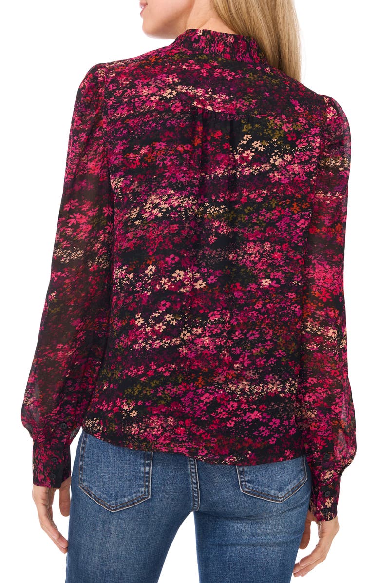 CeCe Floral Button-Up Shirt, Alternate, color,