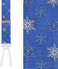 Trafalgar Let It Snow Novelty Snowflake Silk Formal End Suspenders
