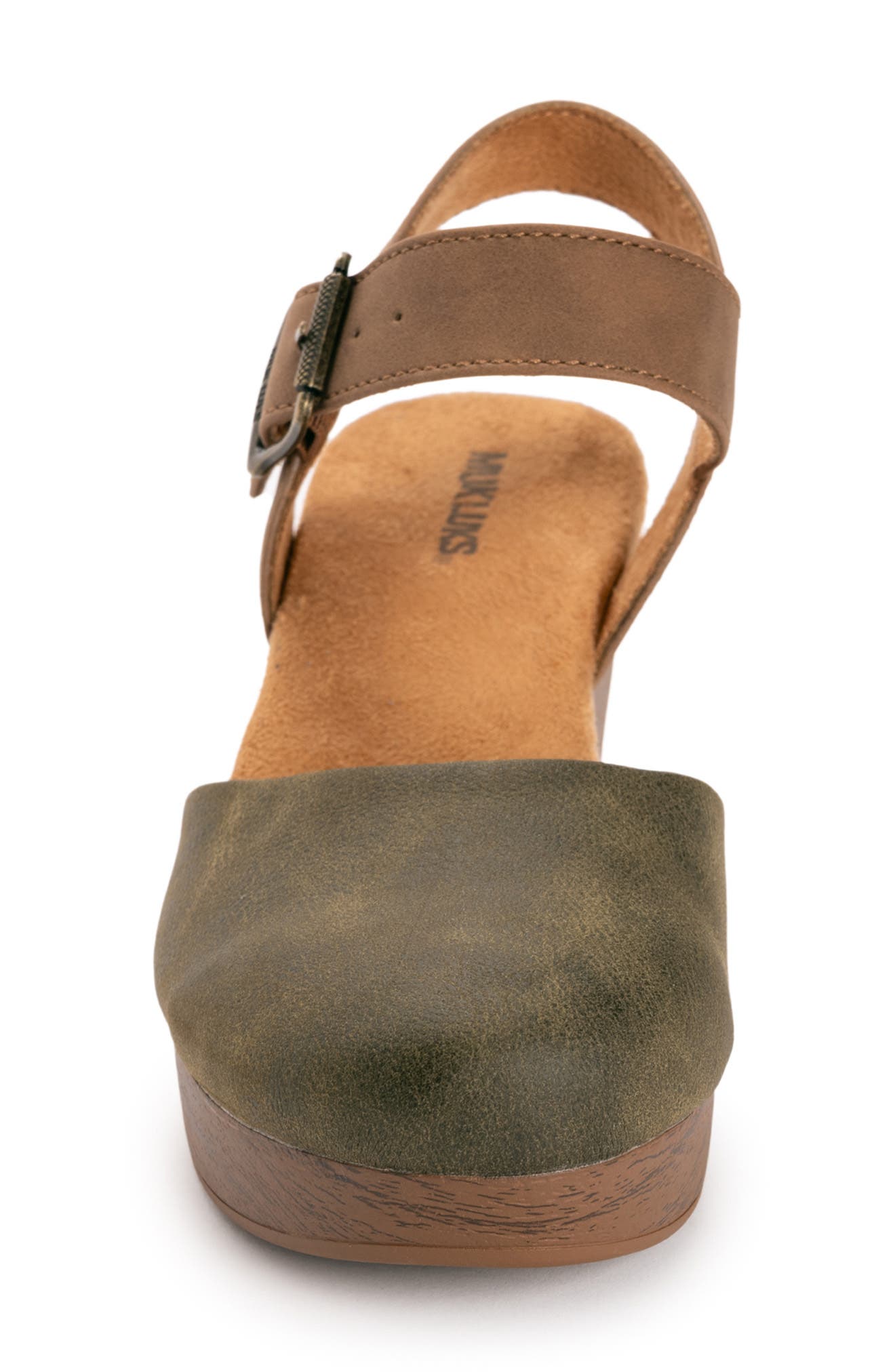 MUK LUKS Merritt Quarter Strap Platform Pump, Alternate, color, Olive/ Tan
