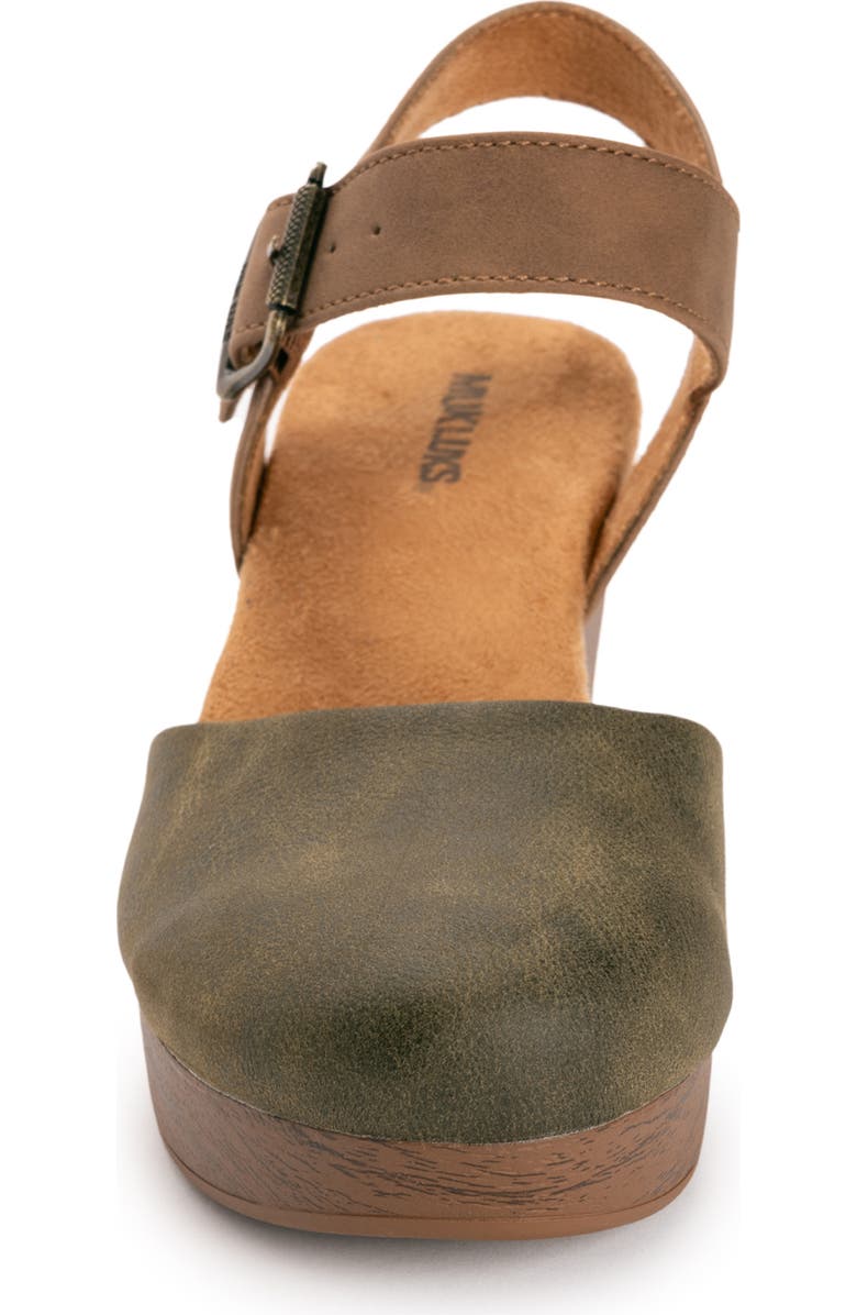MUK LUKS Merritt Quarter Strap Platform Pump, Alternate, color, Olive/ Tan