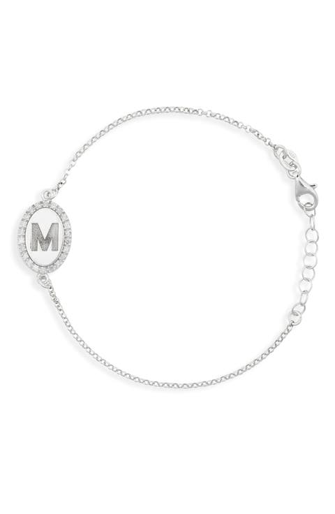 Diamond Initial Disc Bracelet