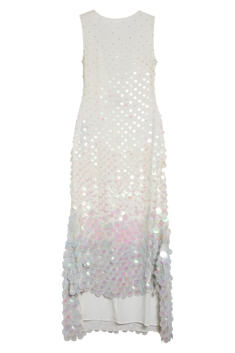 Embellished Step Hem Silk Gown, Alternate, color, NOUGAT