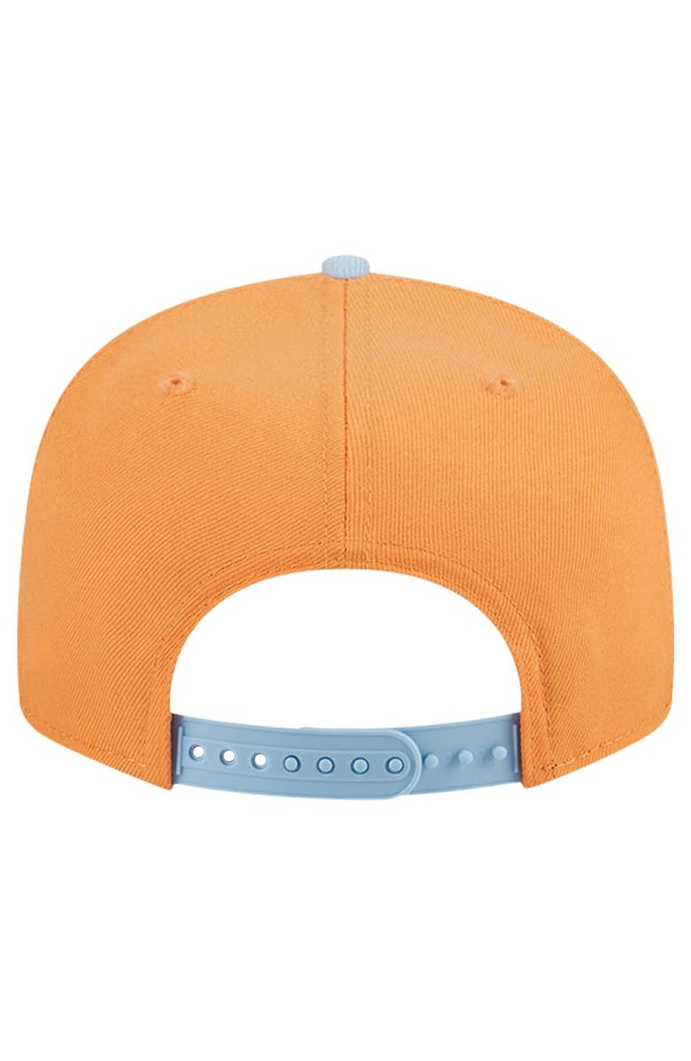 New Era Men's New Era Orange/Light Blue New York Knicks 2-Tone Color Pack 9FIFTY Snapback Hat, Alternate, color, 