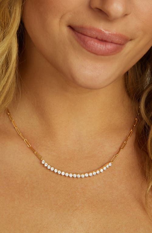 Melinda Maria Not Your Basic Cubic Zirconia Necklace In Goldhite