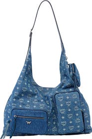 MCM Aren Multi-Shopper in Monogram Denim Jacquard