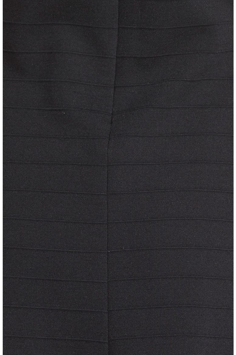 Ponte Fit & Flare Dress, Alternate, color, BLACK