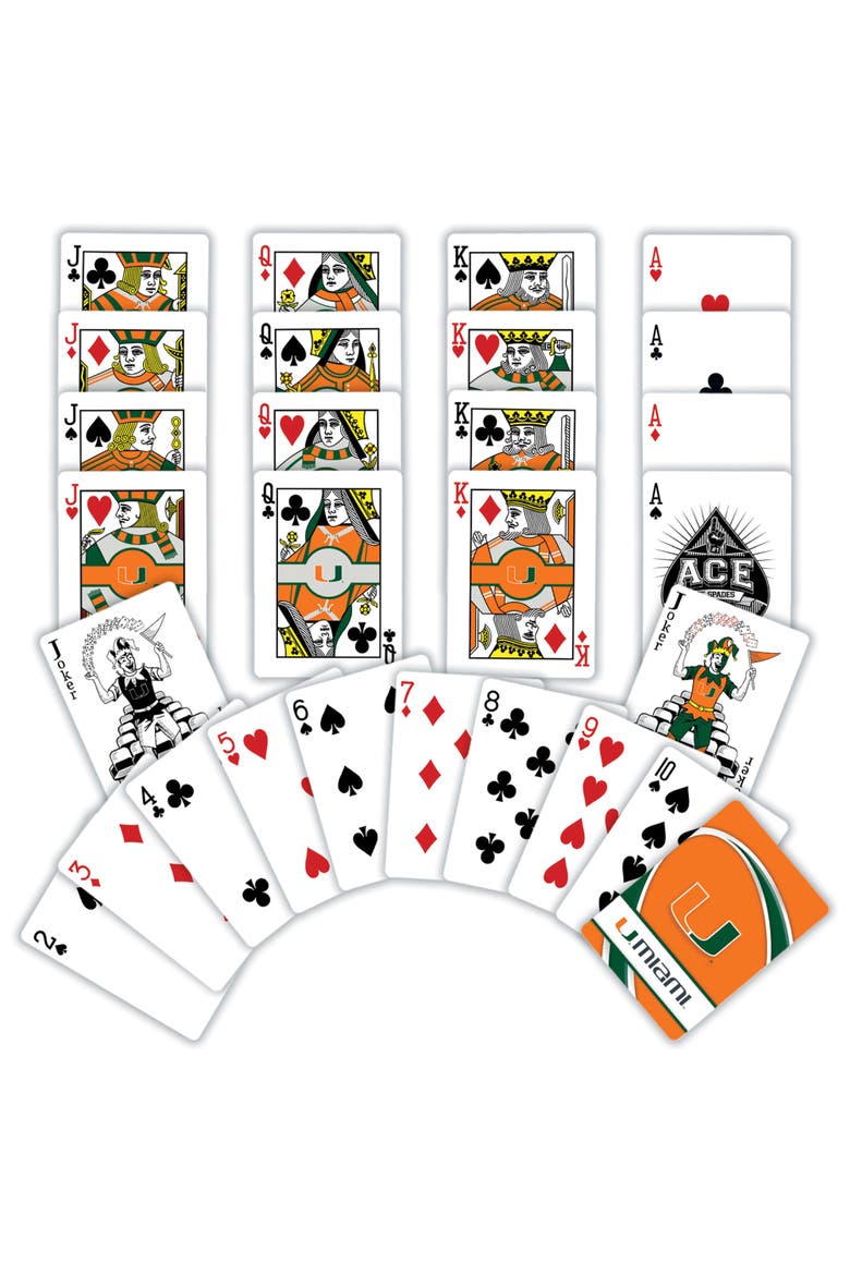 Miami Hurricanes Playing Cards, Alternate, color, Multicolor