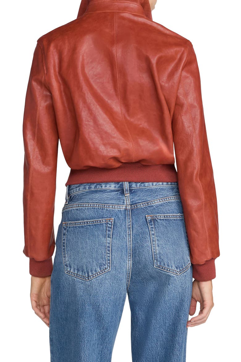 Ace Leather Jacket, Alternate, color, PAPRIKA