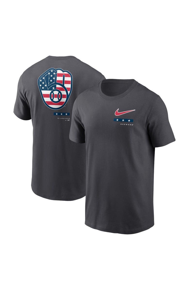 Nike Men's Nike Anthracite Milwaukee Brewers Americana T-Shirt, Main, color, Anthracite