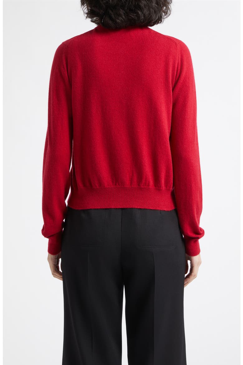 Iris Cashmere Crewneck Cardigan, Alternate, color, CLARET