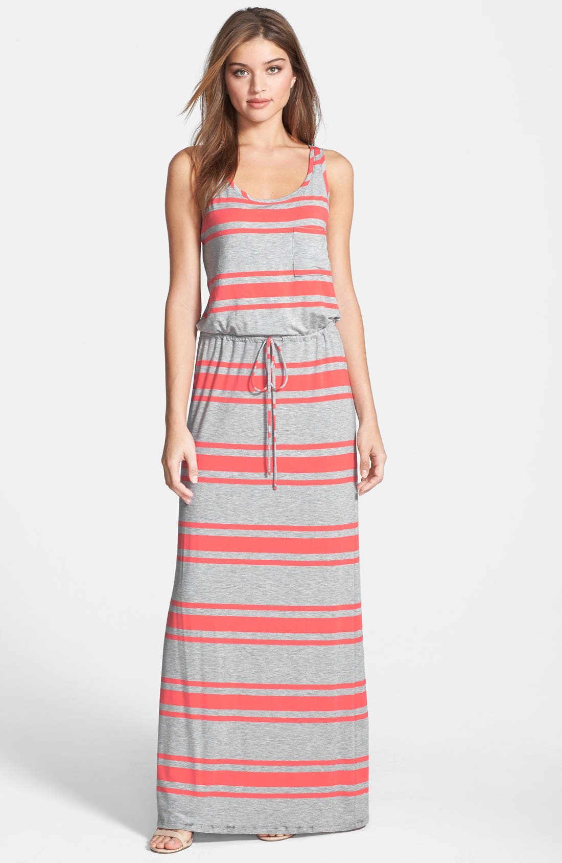 Caslon® Drawstring Jersey Maxi Dress (Women) | Nordstrom
